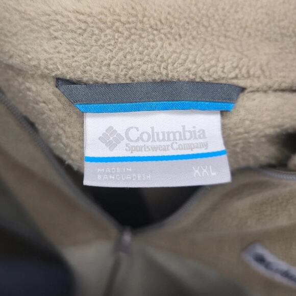 Men’s Columbia Polarfleece Jacket, Full Zip, Khaki Tan Brown, Size 2XL - Picture 4 of 7